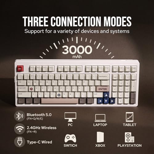 Epomaker Ek98 Wireless Gaming Keyboard, Tri-Mode Bluetooth/2.4Ghz/Usb-C Wired Mechanical Keyboard thumb #2