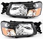 Gold Shrine For Subaru Forester Headlight 2003 2004 Driver and Passenger Side Headlamp Assembly Replacement