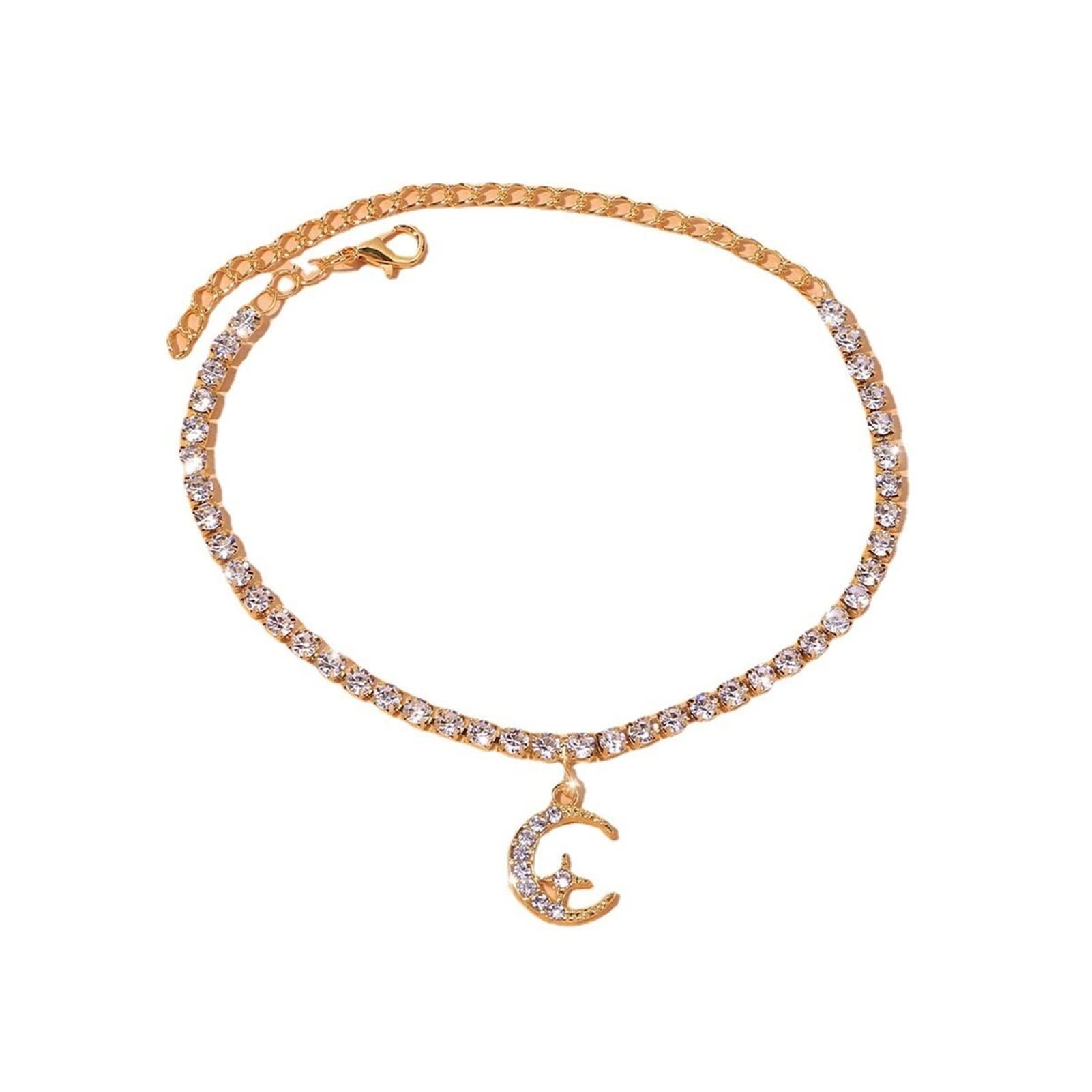 Fußkettchen/Fußkettchen Verstellbares Fußkettchen für Damen, Handschellen-Knöchelarmband, Sommer-Fußschmuck, Fußkettchen-Armband, Schmuck für Frauen, Fußkettchen (Farbe: Gold)