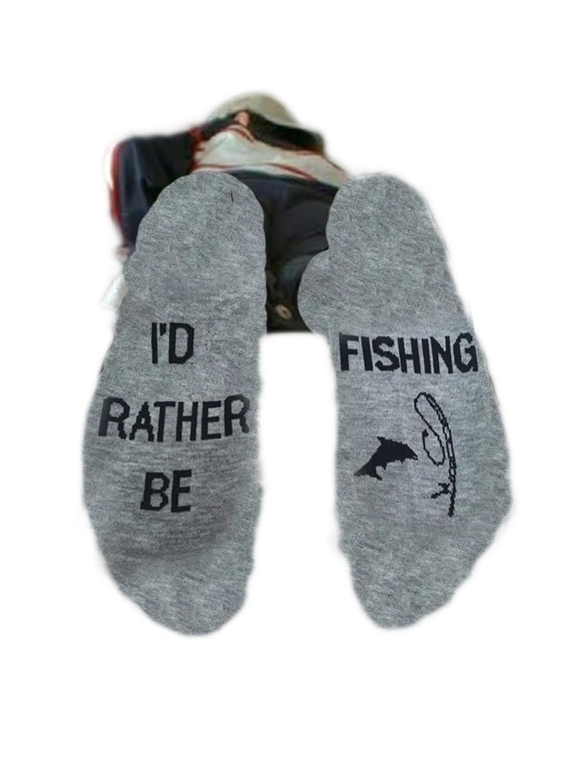 Gadgetking Men's As Picture I’d Rather Be Fishing Socks Gift Stocking Filler For Him Dad Xmas Idea Fish Boyfriend Christmas Birthday Retiret Novelty Present Prank Rude Funny Idea Friend Brother Fathers Day Adult Grandad