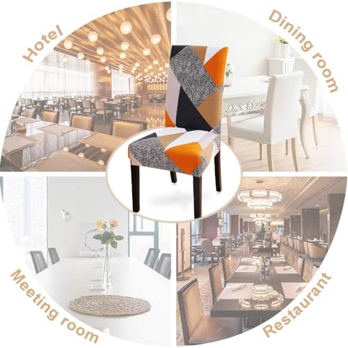 Image of P-PLUS INTERNATIONAL Elastic Chair Cover Set of 4 for Dining Table - Multicolor Seater Chairs Cover