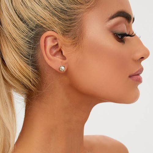 EVER FAITH Fashion 14K Gold Plated Caged Faux Pearl Stud Earrings Hypoallergenic Wedding Anniversary Prom Birthday Jewelry Gifts for Women2