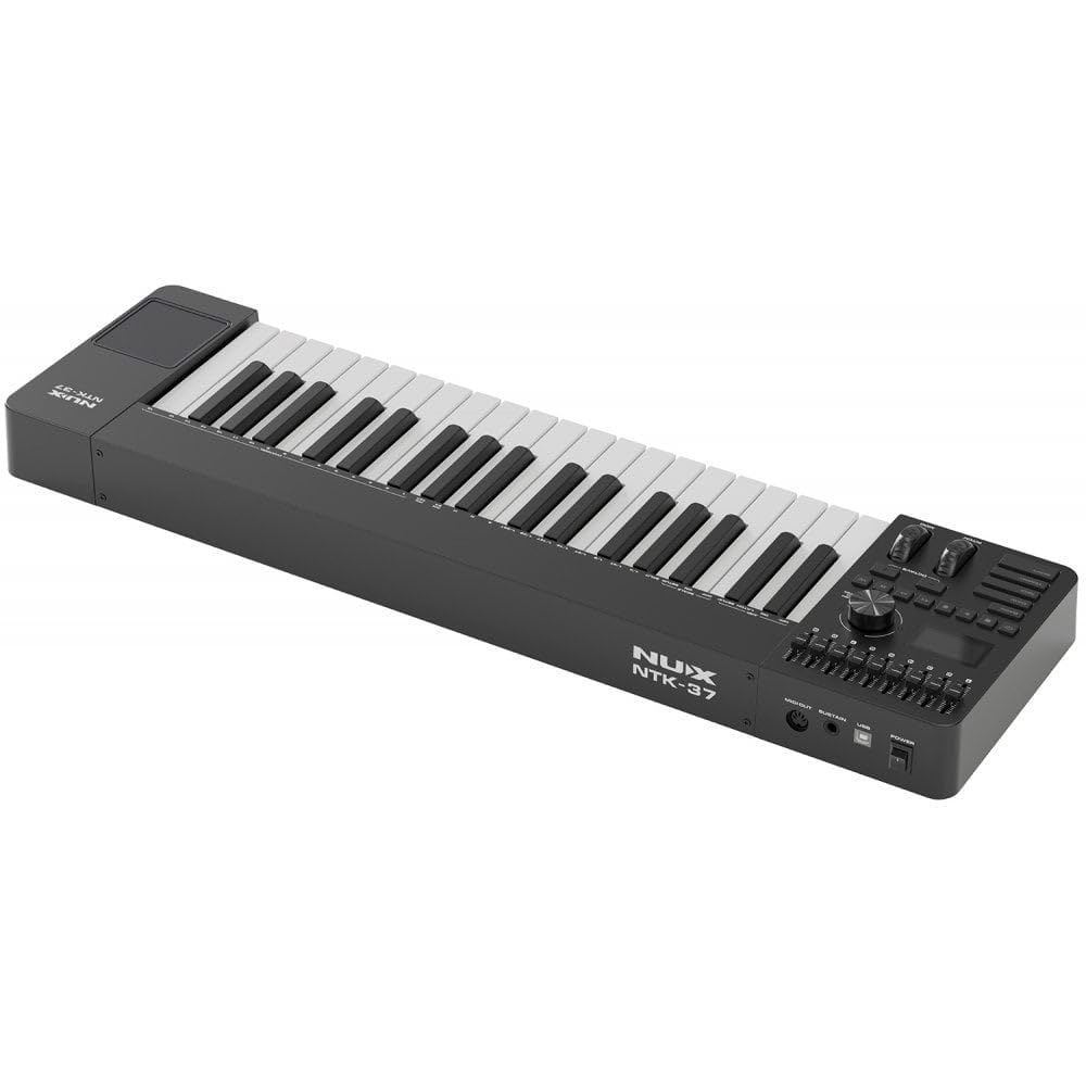 NU-X Teclado de control MIDI NTK-37 de 37 teclas, 3 octavas, controlador MIDI multifuncional compatible con escritorio | Cubase LE incluido, teclas semipesadas, ruedas de paso y modulación