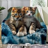 loyaltyer Couverture Brun Couverture Chaude en Flanell pour Canapé Salon Couverture Lit, Douillette Doux Plaid Polaire Canape pour Enfants Adultes Couverture(130x150 cm), Couverture7, Chat7