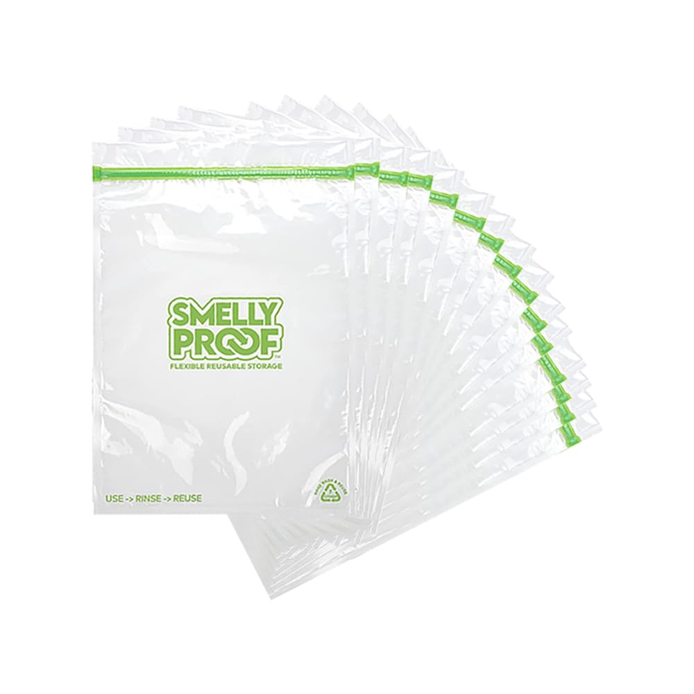 Smelly Proof Reusable Food Storage Bags, Reusable Freezer Bags, MADE IN USA, Dishwasher-Safe, BPA FREE, NO PEVA, XXL 3-mil, Extra Large Clear FLAT 2-
