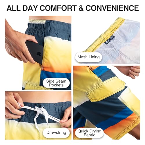 Image of Kanu Surf Men's Big Viper Extended Size Stripe Swim Trunk