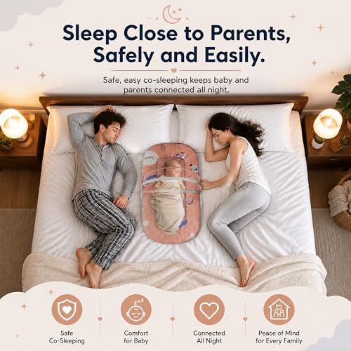 Image of StarAndDaisy 3-in-1 Baby Nest with Mosquito Net, Soft Baby Bedding Set and Sleeping Mattress, Portable Travel Bed, Comfortable Baby Lounger for Newborn Boys and Girls