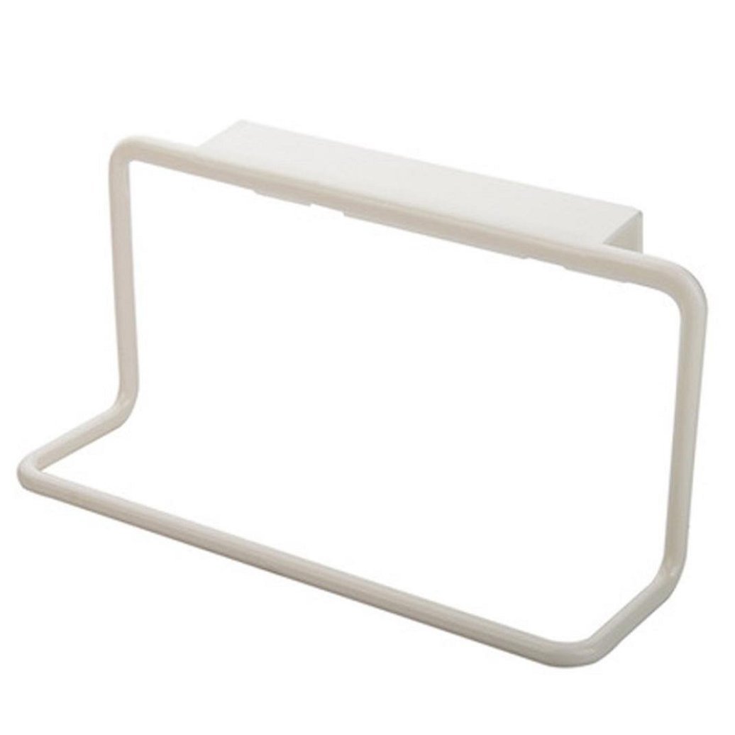 Gemini_mall White Towel Rack Hanging Holder Organizer Bathroom Kitchen Cabinet Cupboard Hanger