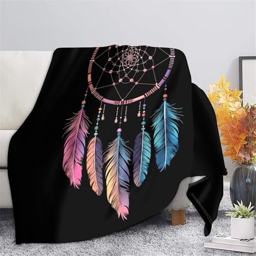 Couverture lit super douce flanelle carillons plume 3D