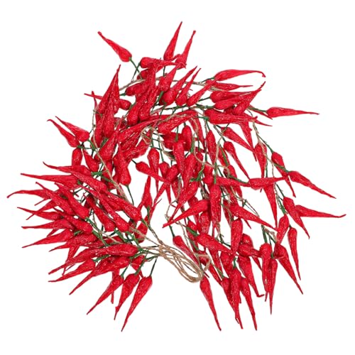 DECHOUS 1 Juego Decoración Modelo Ají. Adornos De Pimientos Artificiales - Simulación De Pimientos Realistas Brocheta Pimientos Falsos De Restaurante Planta Artificial Espuma Rojo 5 Piezas