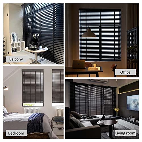 Persianas venecianas de madera opacas con aislamiento térmico para ventanas 7