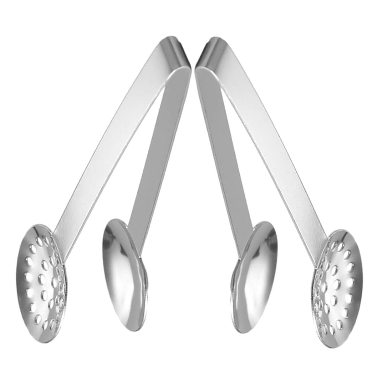 Alipis 2pcs Stainless Steel Tea Bag Tongs Compact Serving Clip for Ice Cubes Snacks Desserts and Tea Parties Kitchen Accessory for Home and Office Use