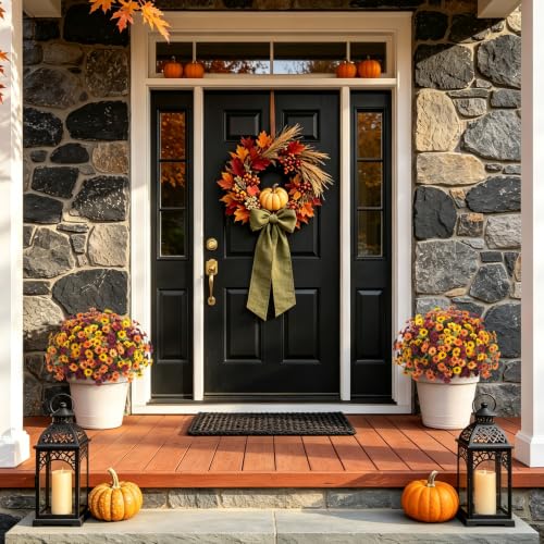 Image of Artificial Fall Flowers Fake Mums Plants for Outdoors Decoration