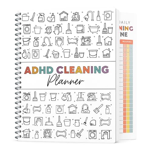 ADHD Cleaning Planner for Adults – Undated Daily, Weekly & Monthly Cleaning Schedule & Checklist – Household Chores Organizer Notebook for Home Management, Routine Tracking & Family Cleaning Tasks