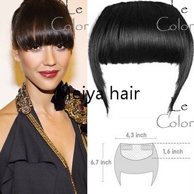 Girls False Bangs Neat Fringe Hairpiece Side Clip-on Hair Extensions Extension Black…