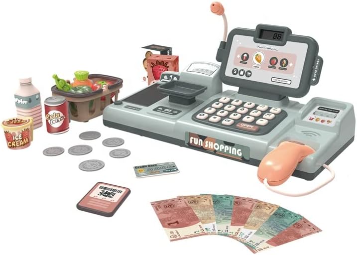 Miniatura 3 de Juguete de caja registradora para niños, juego de simulación, 25 piezas, ideal para niños y niñas de 3, 4, 5 años.