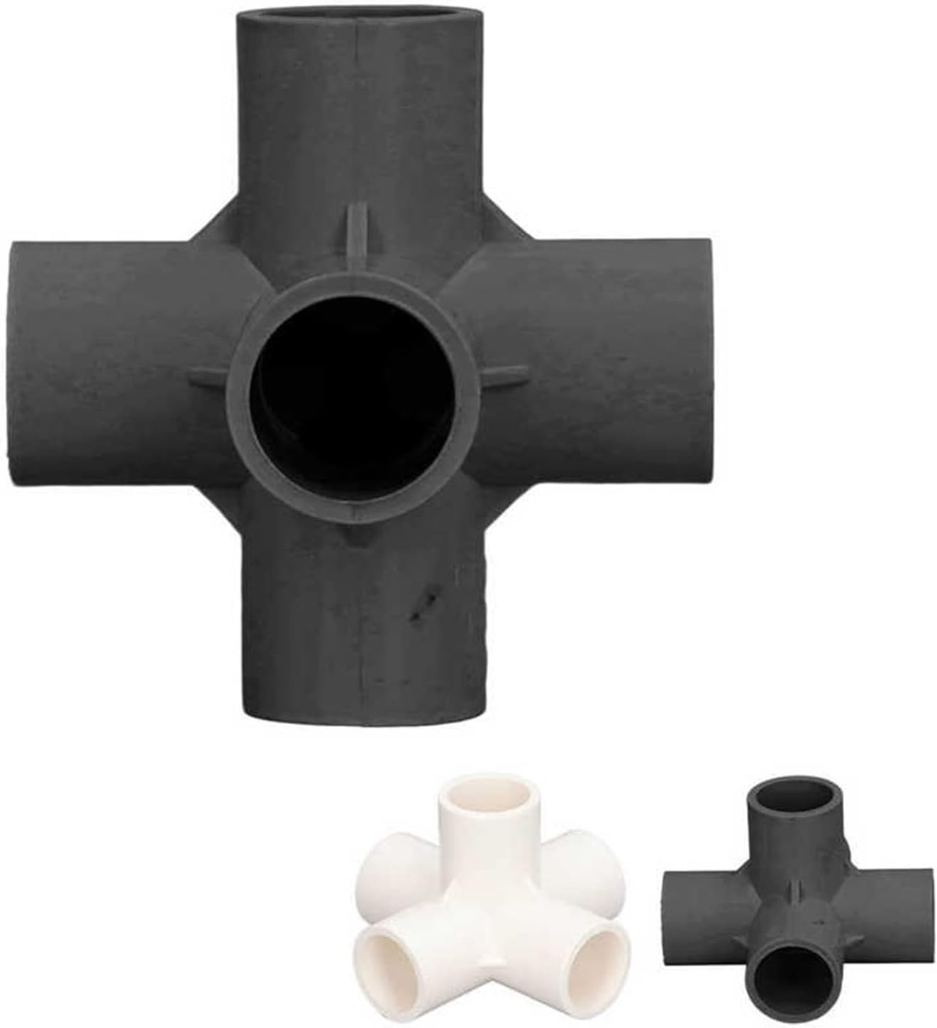 Pipe Connector 5 Way Crack Resistant 3 Dimensional Pipe Fitting with High Gloss Finish for Cat Fence(Black)