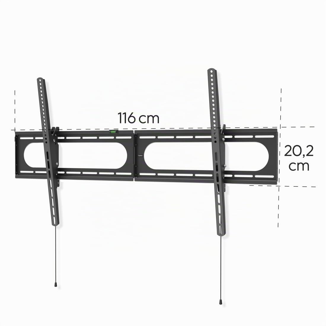 Hama TV Wandhalterung neigbar, Slim, 37-120 Zoll, bis 100kg | TV Wandhalterung schwarz, VESA 50x50 bis VESA 1100x600, geringer Wandabstand, mit fischer-Dübeln & Bohrschablone