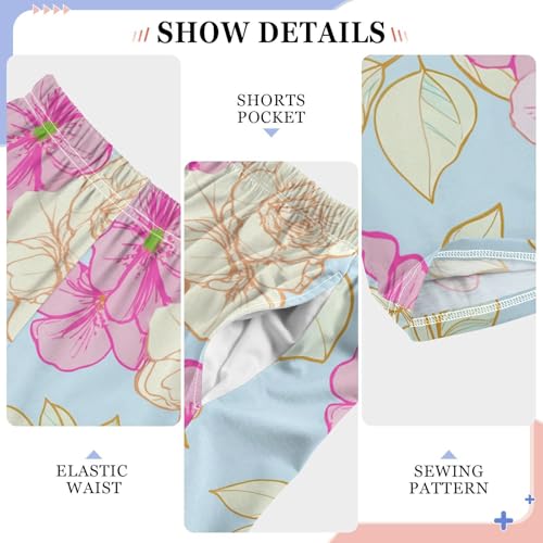 J JOYSAY Blossom Foliage Lightblue Pajamas Pants Soft Long Pajama Bottoms Lounge Sleep Pants Size S-XL4