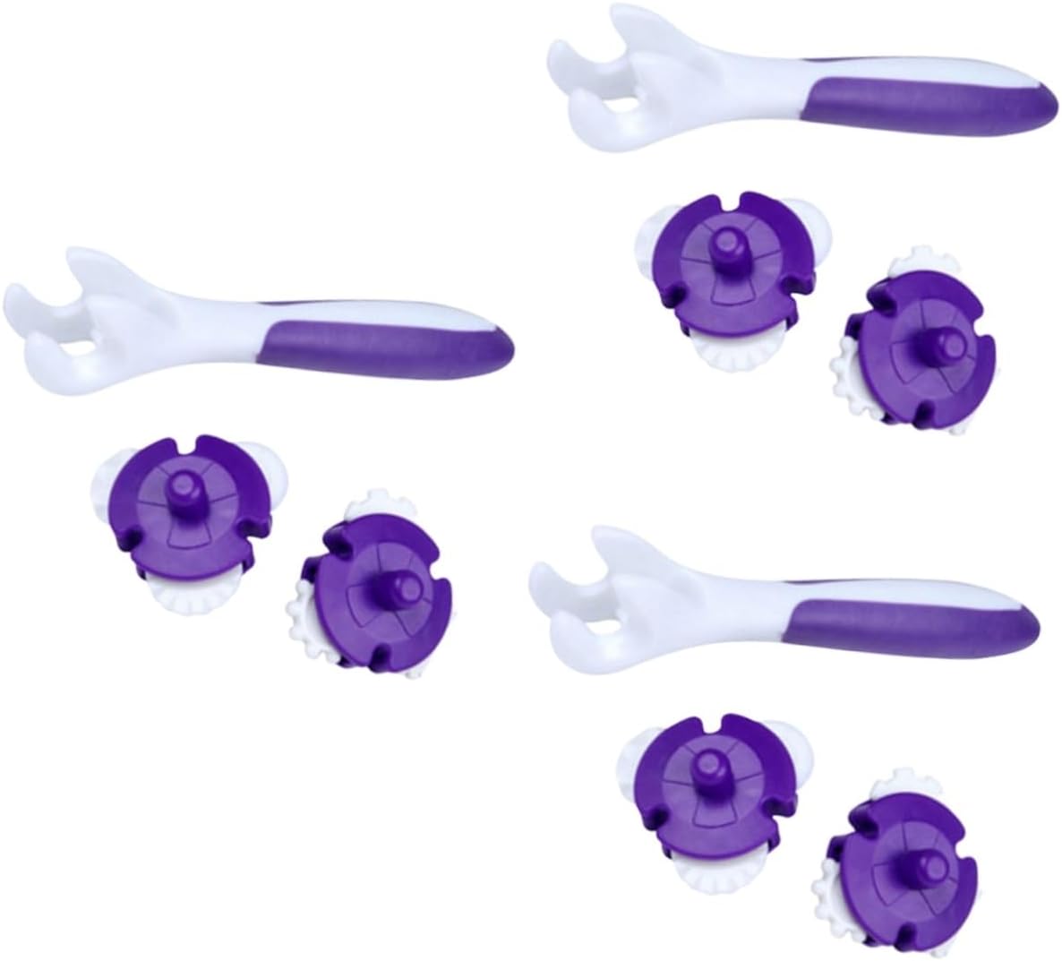 GLEAVI 3sets Reusable Cake Baking Roller Dessert Making Tool for Home Bakery Kitchen Utensil for Cakes Fondant and Pastries Purple 3pcs*3