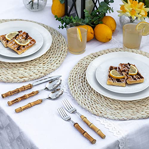 Homenook Bamboo Silverware Set - Natural Bamboo Flatware - Bamboo Cutlery And Utensils - Handcrafted 5 Piece Utensil Setting – Set For 1 #TOP7