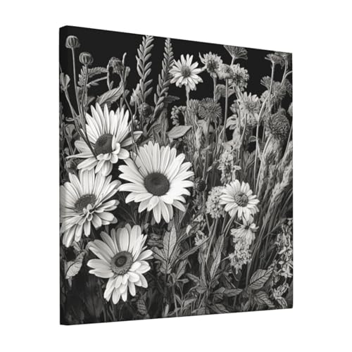 Impression sur toile fleurs abstraites déco murale chambre à coucher petit format