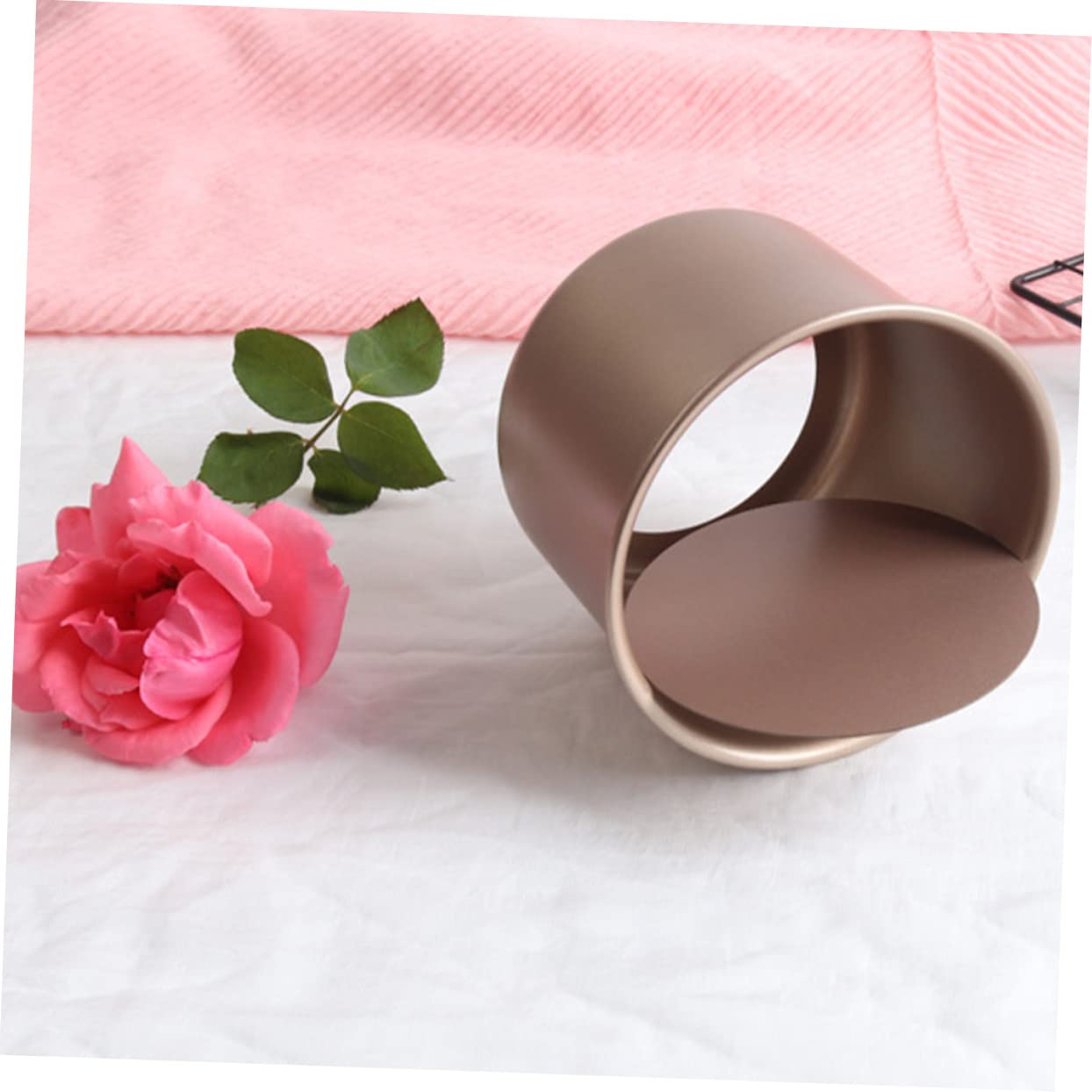 BRIGHTFUFU Stainless Steel Round Cake Mold High Baking Pan for Mousse Cheesecake Muffins and Cookies and Easy to Baking Tool