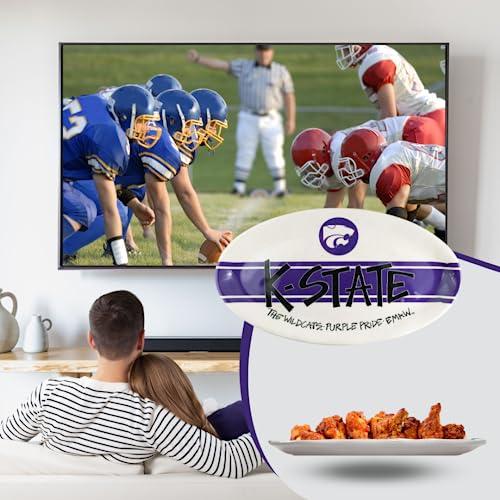 Magnolia Lane Kansas State Heavy Duty Melamine Oval Serving Platter 12” Party Platter Dish For Tailgating, Bbq’s, Poolside- Ideal Gift For Graduation/Alumni- Show Your Big 12 Team Spirit #TOP6