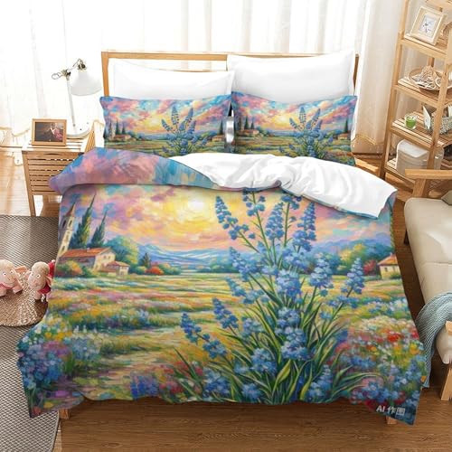 Housse de couette flocon de neige bleu en microfibre imprimée 3D haute définition