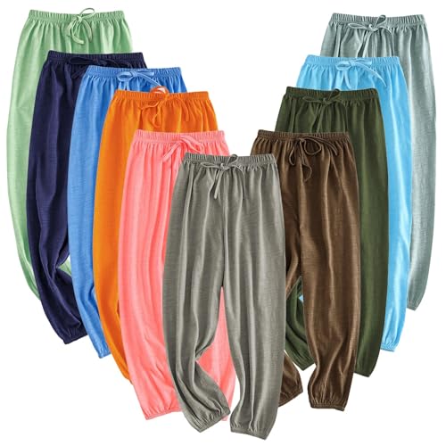 Kids Girls Boys Soild Sweat Pants Elastic Basic Soft Long Jogger Pants Casual Dance Sports Drawstring Trousers3