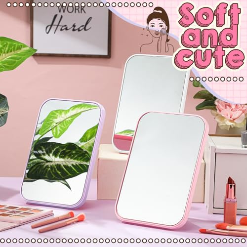 DoubleFill 6 Pcs Spa Party Mirror Spa Party Supplies Sleepover Accessory Favors Makeup Mirror for Sleepover Slumber Birthday Favors Women Adults Princess Gift(Mixed Color)
