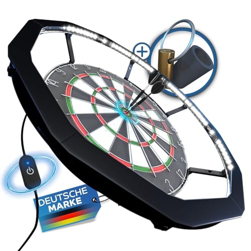 Heimfleiss® 360° Dart Beleuchtung | Blendfreie Dartscheibe Beleuchtung mit Ultra-Light-LEDs | Dart Lichtring + Schaft Entferner & Spitzer | Dartboard Beleuchtung | LED Darts Licht Heimfleiss® 360° Dart Beleuchtung | Blendfreie Dartscheibe Beleuchtung mit Ultra-Light-LEDs | Dart Lichtring + Schaft Entferner & Spitzer | Dartboard Beleuchtung | LED Darts Licht