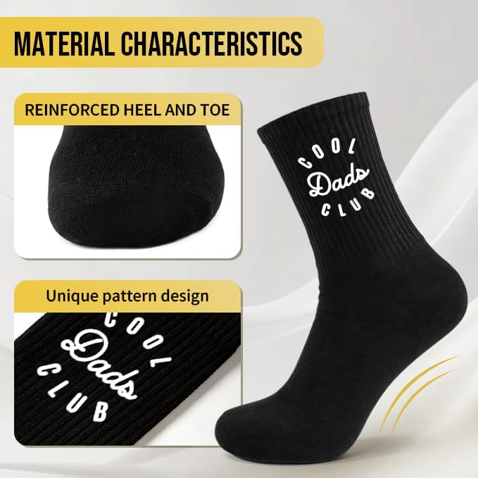 Funny Dad Papa Grandpa Uncle Socks, Crew Socks for Men, Fathers Days Gifts Birthday Gifts for Men