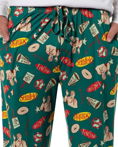 INTIMO Seinfeld Men's Christmas Tossed Print Sleep Pajama Pants for Adults3
