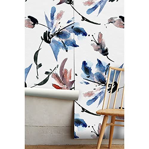 Mural meuble et mur grand papier peint fleurs minimalistes LEA - 5