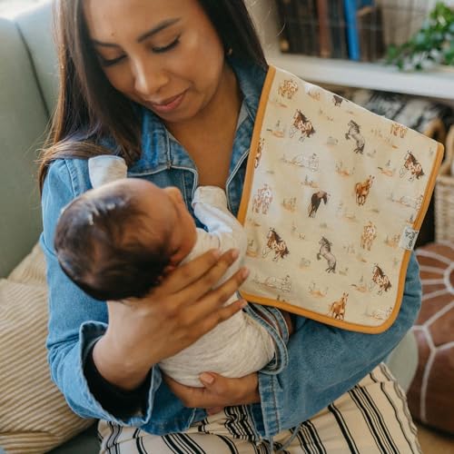 Image of Copper Pearl Premium Baby Burp Cloths - 3-Pack Large Cotton Burp Cloths, Extra Soft Spit Up Rags with 3 Absorbent Layers, Perfect for Baby Boy and Baby Girl Gifts (21 inch x 10 inch Size, Cheyenne Set)