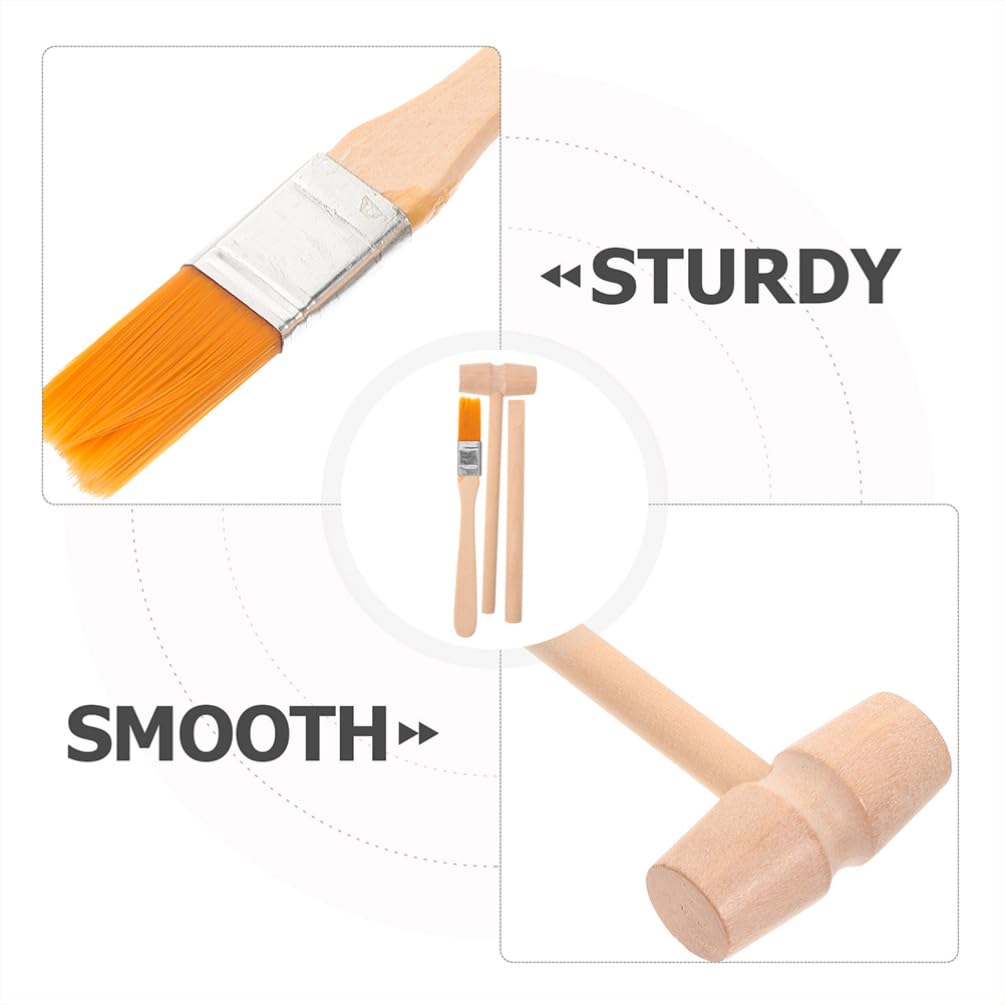 Toddmomy Dinosaur Digging Kit 6Pcs Archaeological Excavation Tools with Wooden Hammer Brush and Shovel for Kids Stem Educational Pretend Play - Image 3