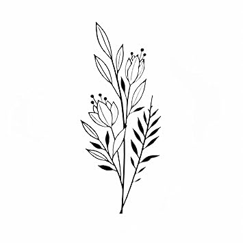 Simply Inked Floral Finger Semi Permanent Tattoo Designer Semi-Permanent Tattoo for Boys Girls Men Women waterproof Sticker Size: 2 x 2 inch l Blue Black l 2g