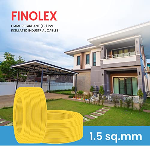 Image of Finolex 1.5 Bc 1100Vpvc Ins.Ind Cable Yellow 180 Meter Fr (10314136)