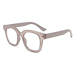 Madison Avenue Blue Light Blocking Glasses Oversized Fashion Blue Light Glasses for Women Anti Eyestrain & UV Protection Computer Eyeglasses (Milk Grey Brown)