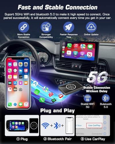 Image of Tobo Ai Box Wireless CarPlay Adapter Auto, Neflx /Yo-Tube /TikTok Vehicle Level Chip Stable Connect HD Navigation 3-in-1 Magic Box Split-Screen & Mirroring Magic CarPlay (4GB RAM+32GB ROM TD-1522WA