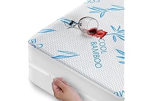 Queen Size Cooling Bamboo Rayon Mattress Protector with Zipper