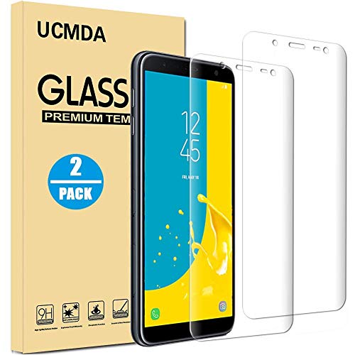 [Lot de 2] Verre Trempé Samsung Galaxy J6 2018 [Couverture Complète], UCMDA Film Protection en Verre Trempé protecteur écran, 3D Touch Anti Résistant Screen Protector pour Samsung Galaxy J6 2018