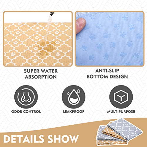Image of KOOLTAIL Washable Pee Pads for Dogs, 4 Packs Super Absorbent Leakproof & Non-Slip Dog Pee Pad Large, Reusable Puppy Training Pads Waterproof, Pet Mat Rug for Whelping,Floor,Crate Cats Animals, 24 inchx36 inch