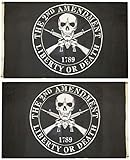 Trade Winds The 2nd Amendment Liberty Or Death 1789 Black Premium Quality Heavy Duty Double Sided 100D Woven Poly Nylon Flag 3x5 3'x5' Banner Grommets (RUF)
