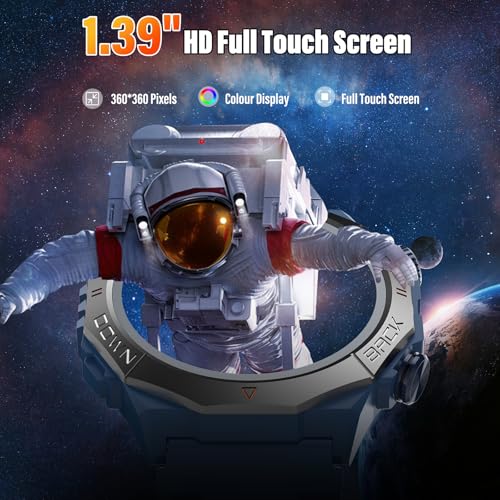 Image of Military Smart Watches for Men(Answer /Make Calls), 1.39 inchHD Fitness Watch, 24 /7 Heart Rate Sleep Monitor, Smart Watch for Men 110+ Sport Modes, 30Day, IP68 Waterproof Smartwatch for Android iOS, Blue