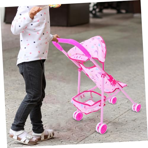 VICASKY Puppenwagen Modell mit Klappbarem Design Leicht Robust und Sicher für Mädchen und Zubehör für Puppenhaus Rollenspiele – Bild 5
