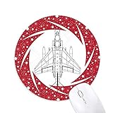 Flugkörper Kampflinie Rad Maus Pad Round Red Rubber