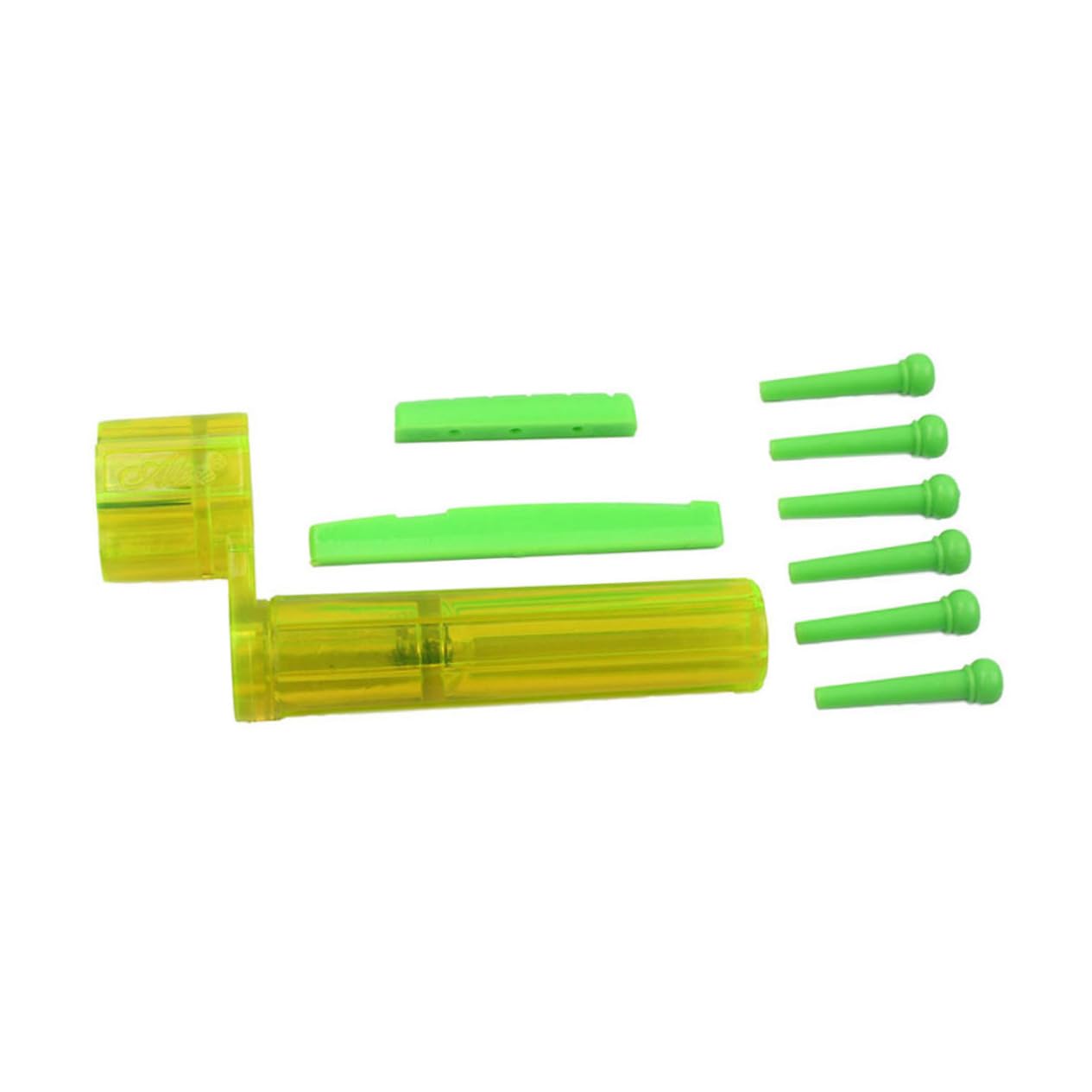 GOOHOCHY 1g11 Guitar Saddle and Nut Kit Wire Reel Pillow Stud Set Easy String Changing for Guitar Accessories