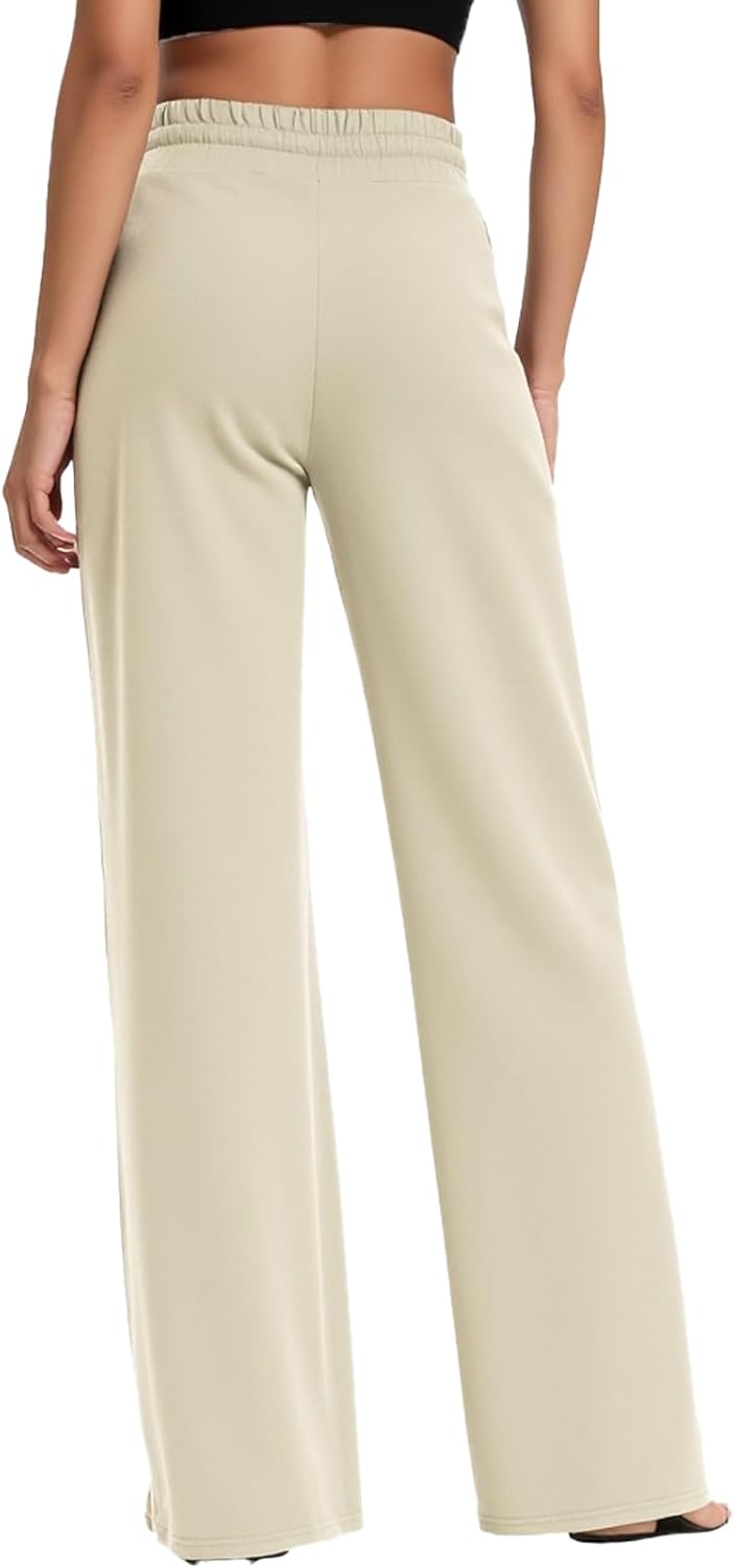 Womens Yoga Pants High Waist Wide Leg Casual Workout Lounge Pajamas Loose Pants with Pockets - Image 2